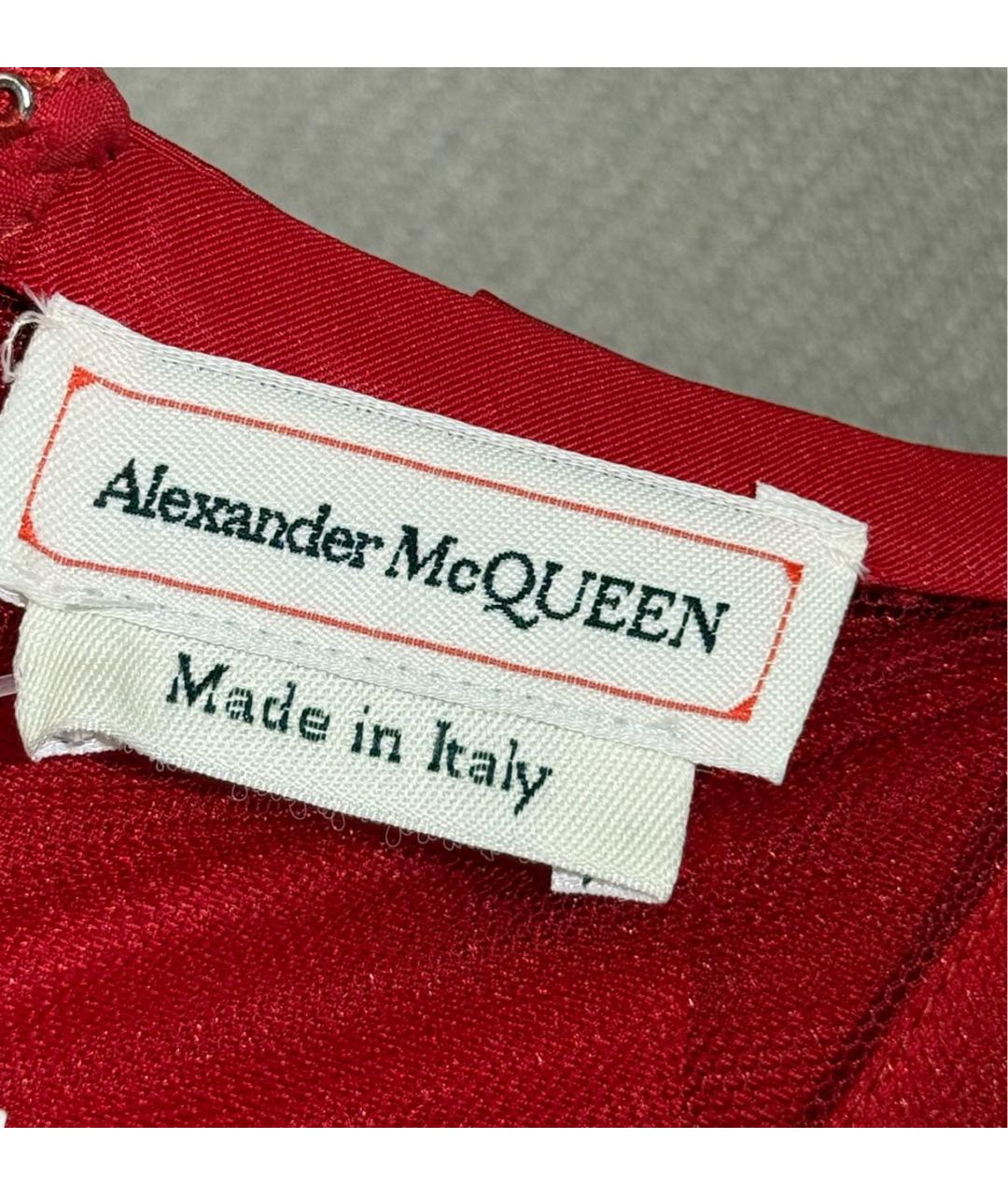 ALEXANDER MCQUEEN Красный полиэстеровый корсет, фото 3