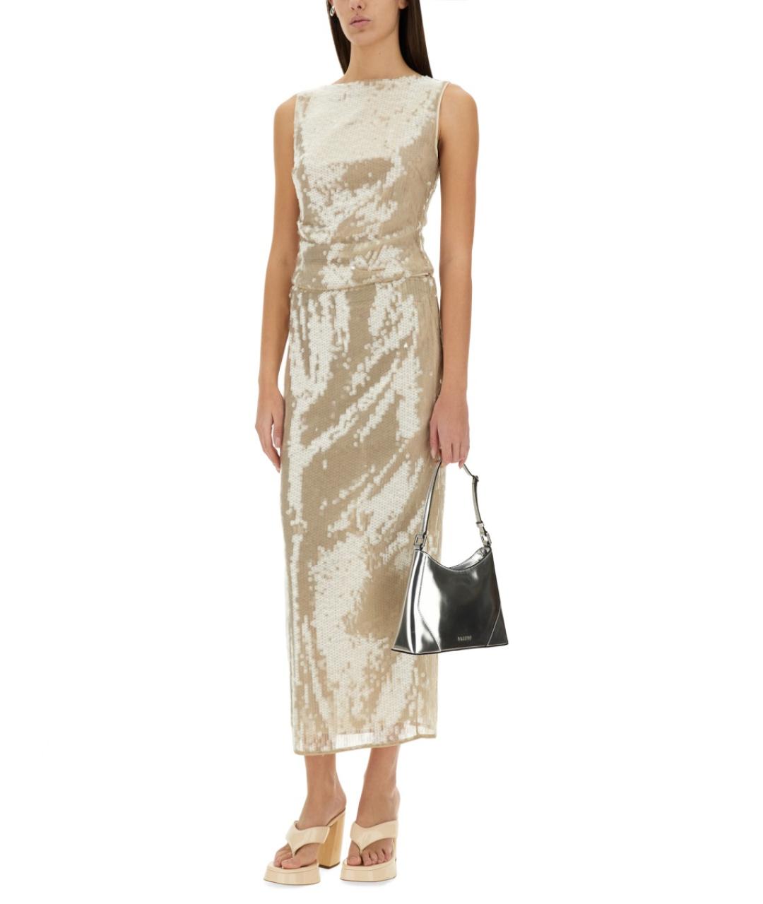 STAUD Бежевая полиэстеровая футболка, фото 3