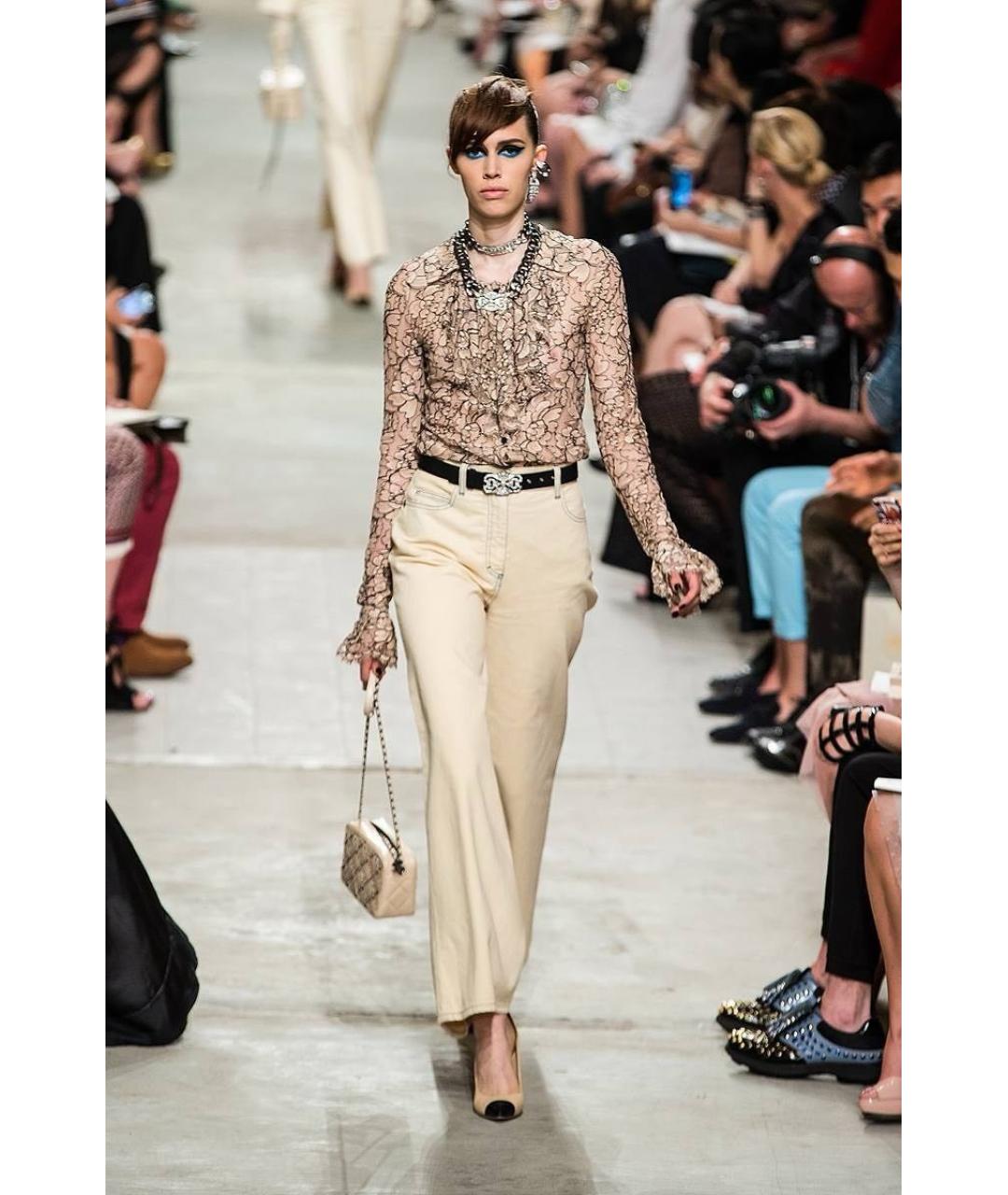 CHANEL Бежевая хлопковая блузы, фото 5