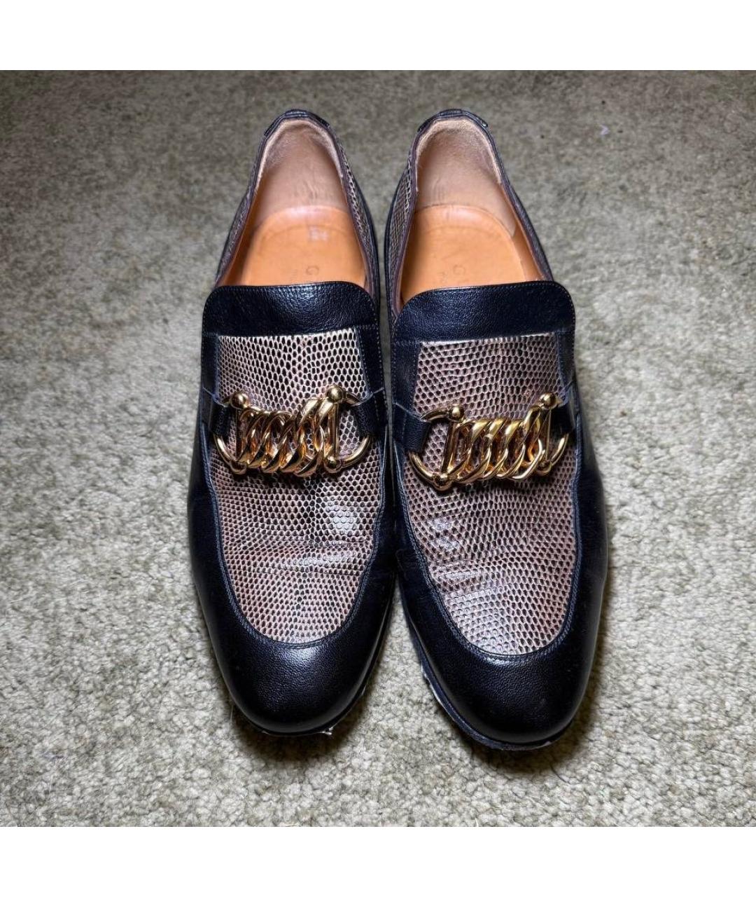 GUCCI Черные кожаные туфли, фото 2