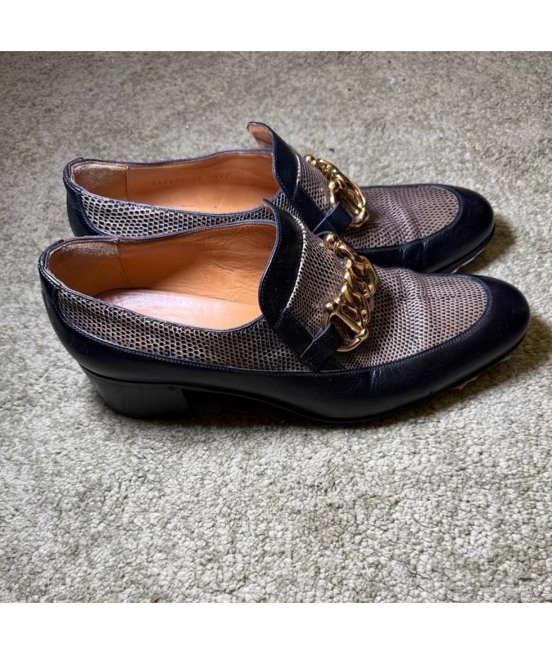 GUCCI Черные кожаные туфли, фото 8