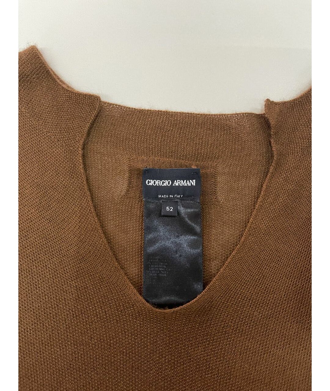 GIORGIO ARMANI Коричневый кашемировый джемпер / свитер, фото 3
