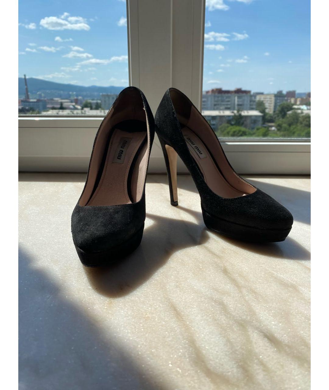 MIU MIU Черные замшевые туфли, фото 6