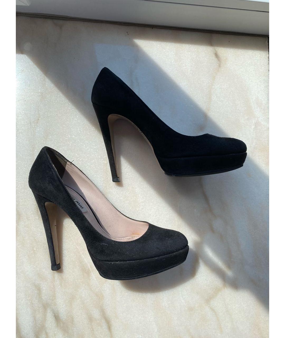 MIU MIU Черные замшевые туфли, фото 8