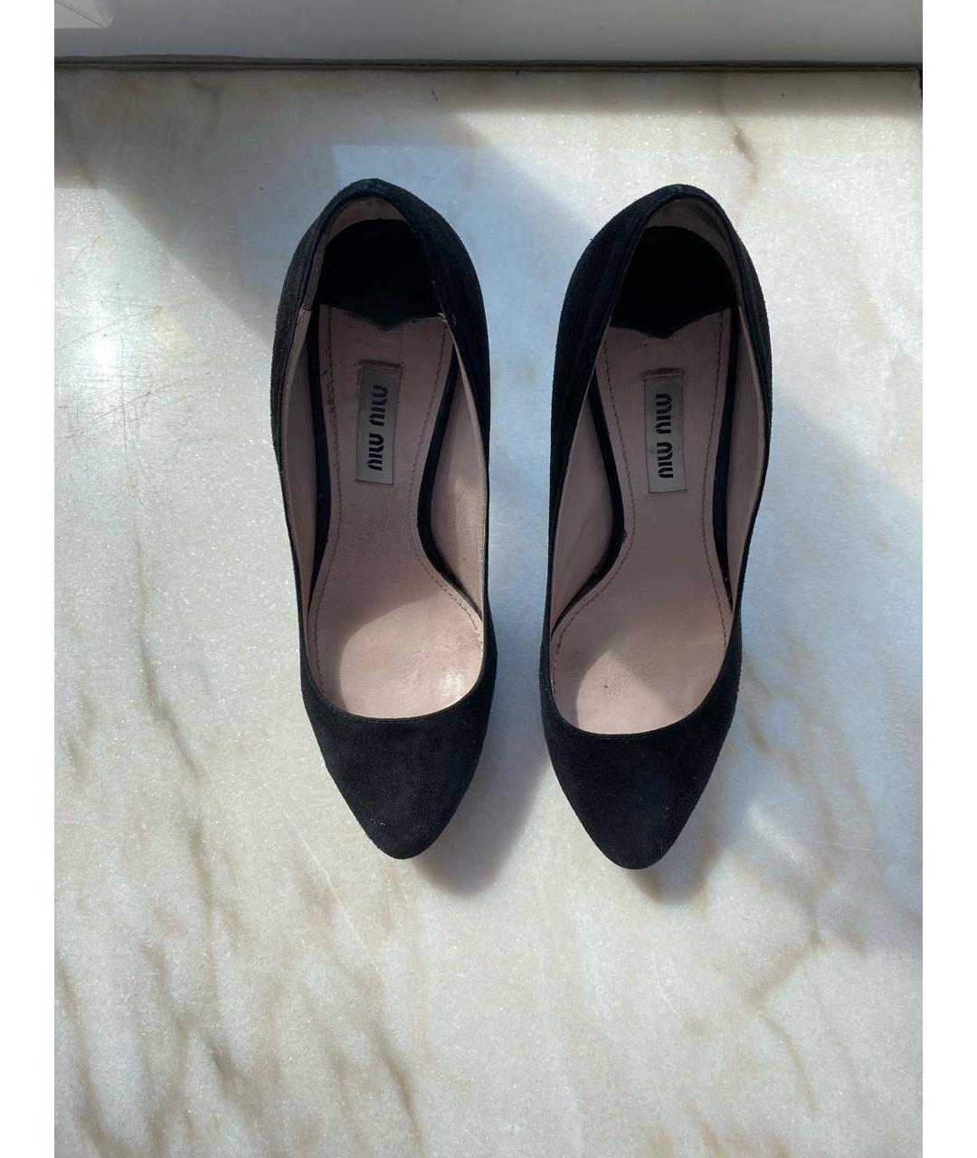 MIU MIU Черные замшевые туфли, фото 3