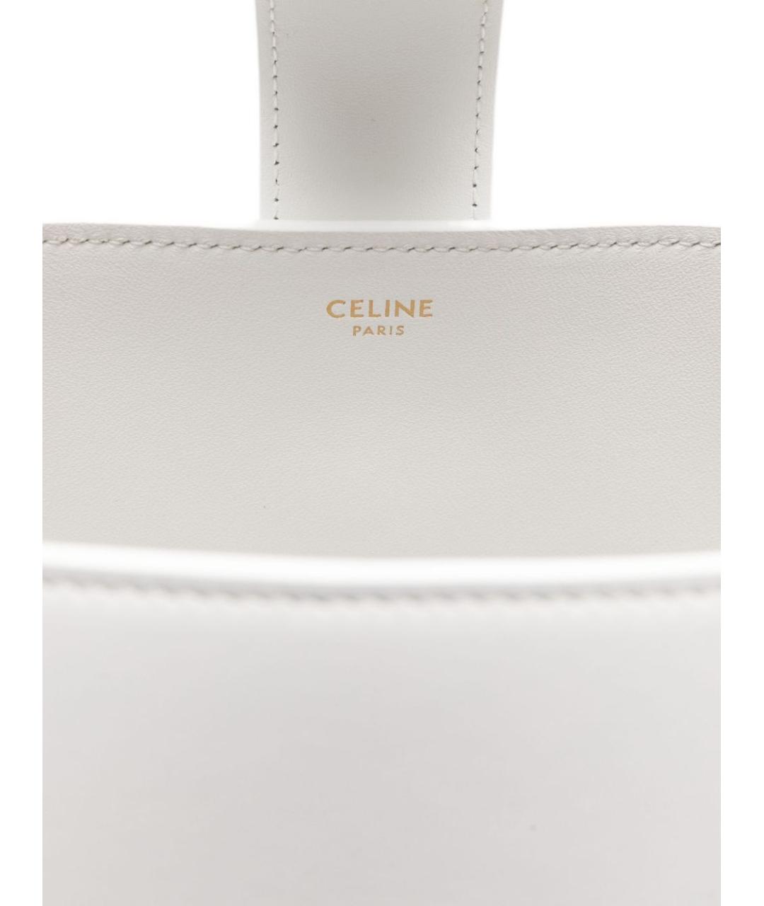 CELINE Белая кожаная сумка тоут, фото 3