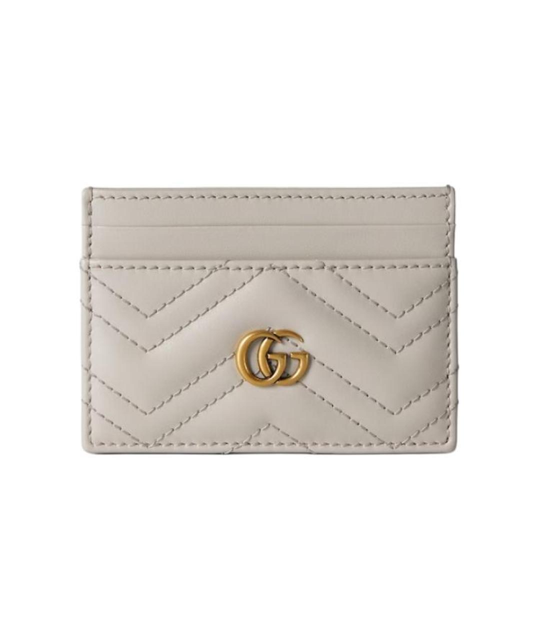 GUCCI Бежевый кожаный кардхолдер, фото 1