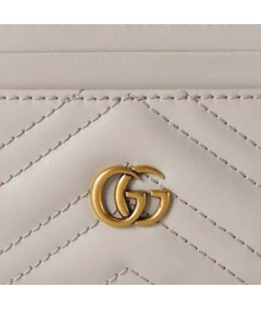 GUCCI Бежевый кожаный кардхолдер, фото 5