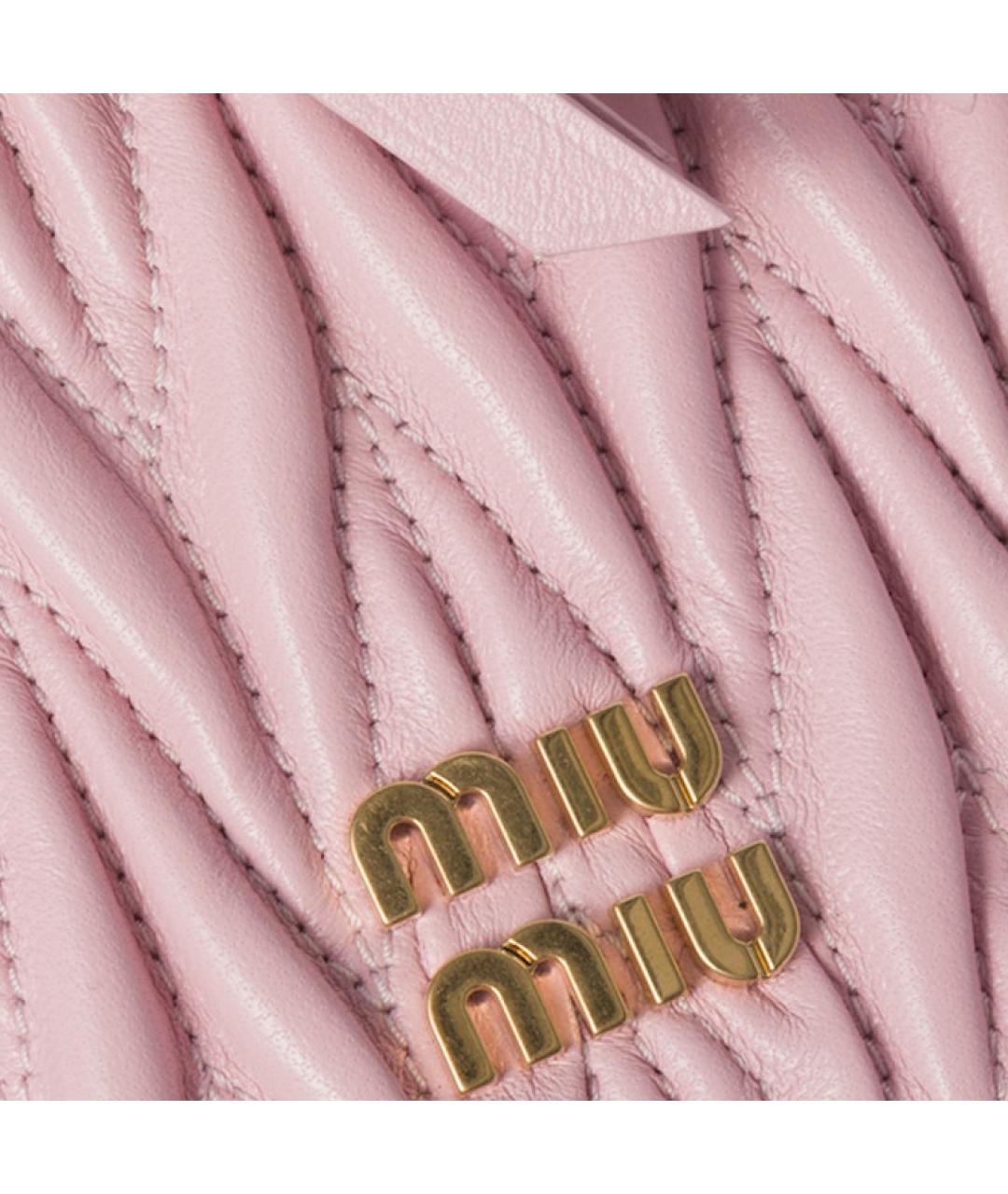 MIU MIU Розовая кожаная сумка через плечо, фото 4