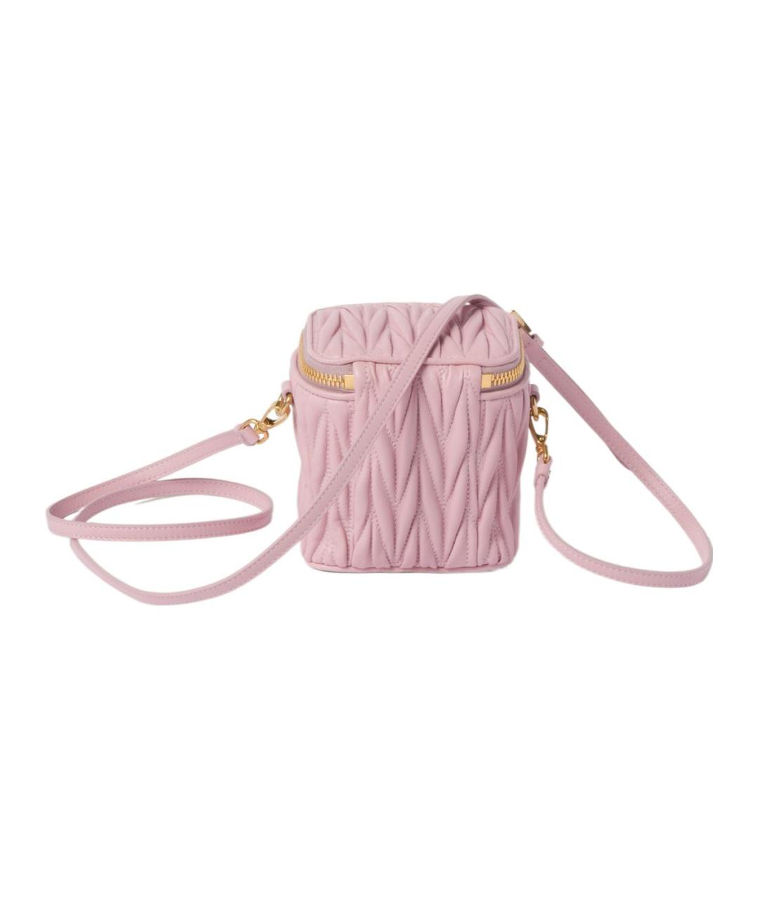 MIU MIU Розовая кожаная сумка через плечо, фото 3