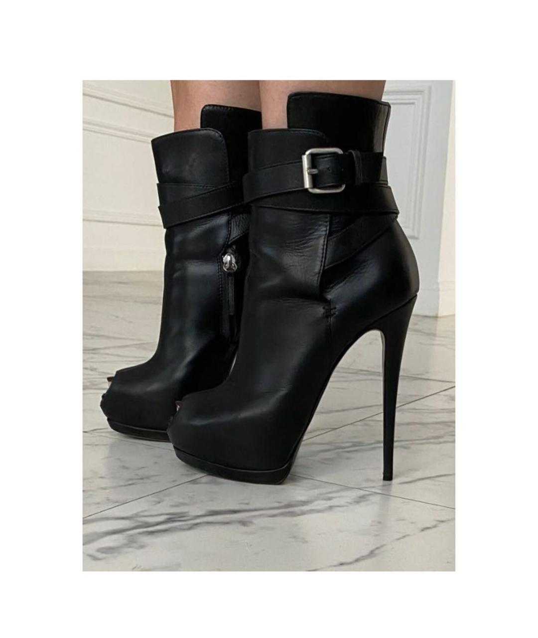 GIUSEPPE ZANOTTI DESIGN Черные кожаные ботильоны, фото 5