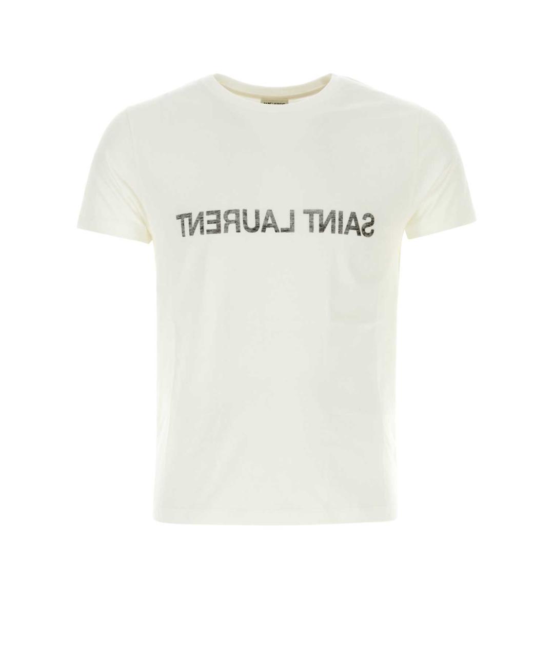 SAINT LAURENT Белая хлопковая футболка, фото 1