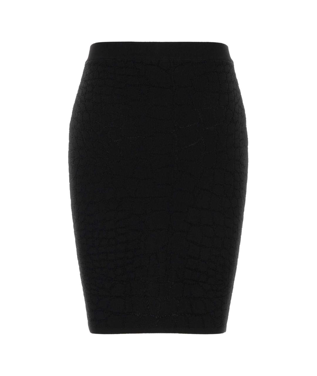 BALMAIN Черная вискозная юбка миди, фото 2