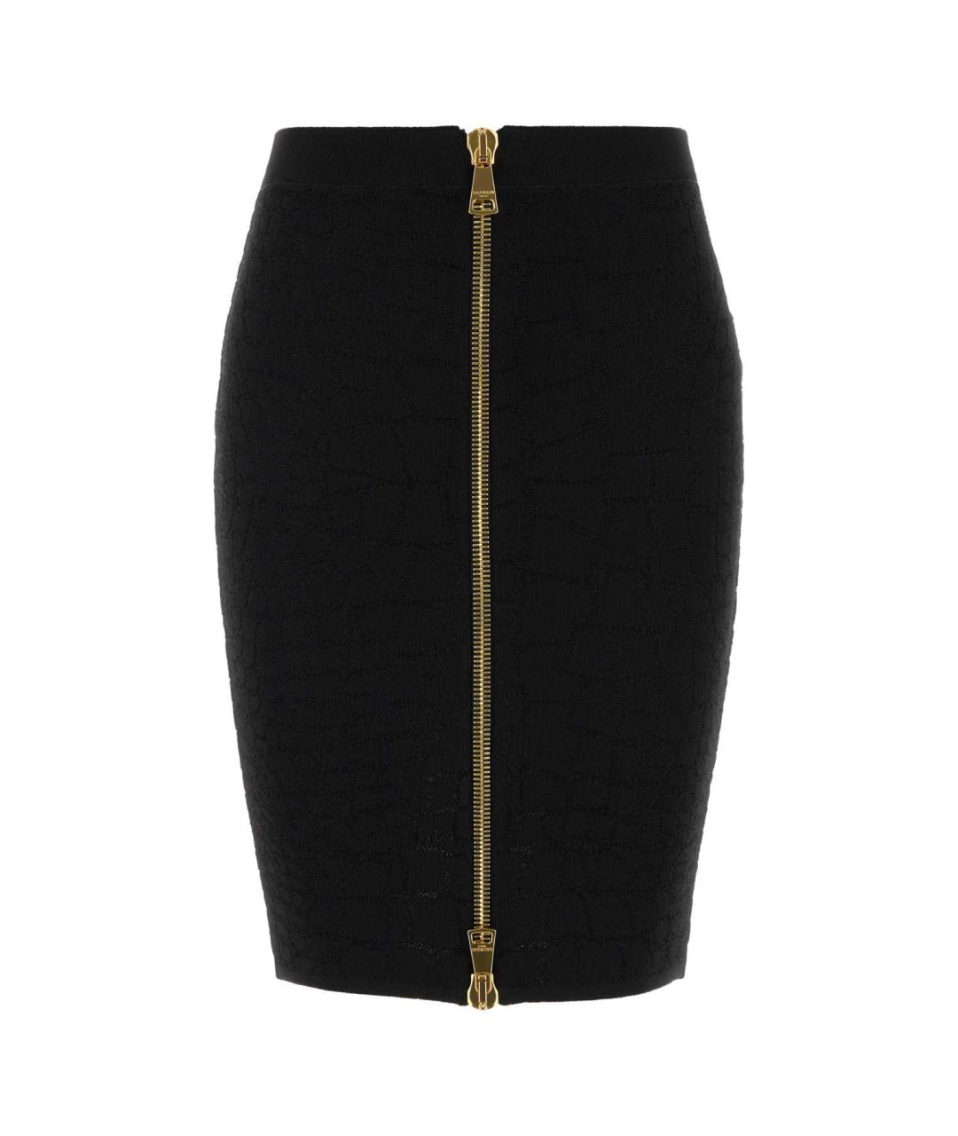 BALMAIN Черная вискозная юбка миди, фото 1