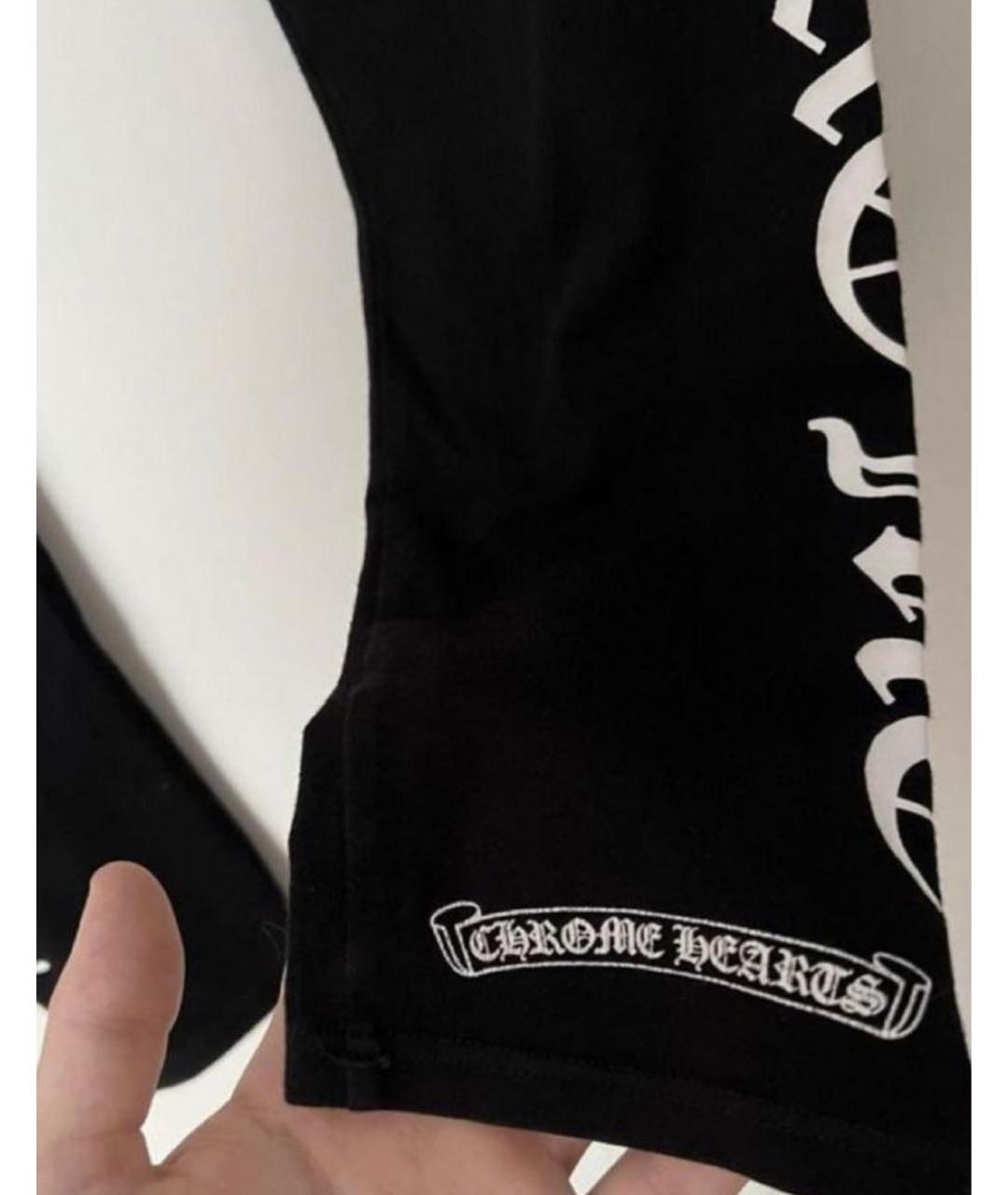 CHROME HEARTS Черные хлопковые леггинсы и велосипедки, фото 2