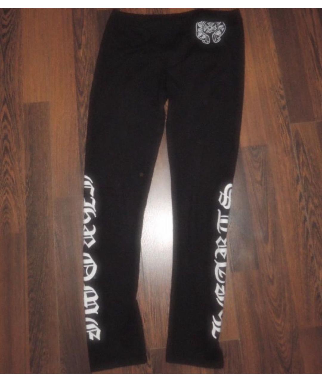CHROME HEARTS Черные хлопковые леггинсы и велосипедки, фото 4
