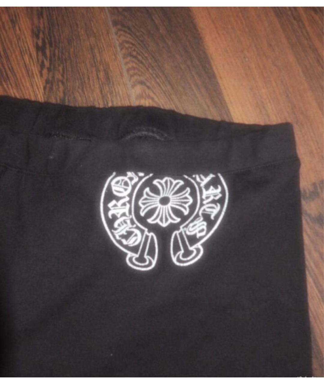 CHROME HEARTS Черные хлопковые леггинсы и велосипедки, фото 3