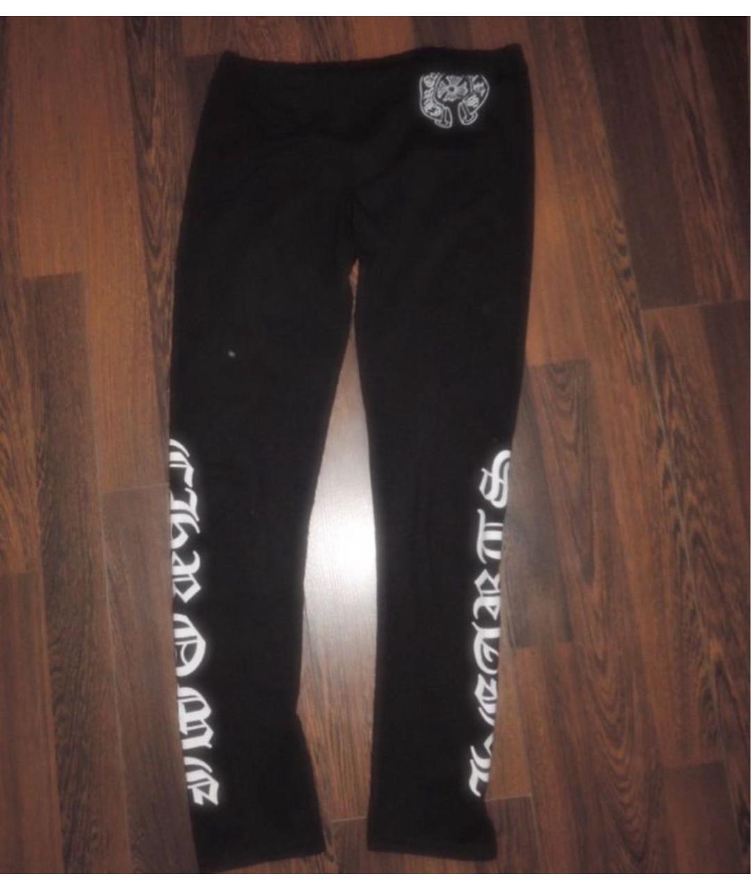 CHROME HEARTS Черные хлопковые леггинсы и велосипедки, фото 5
