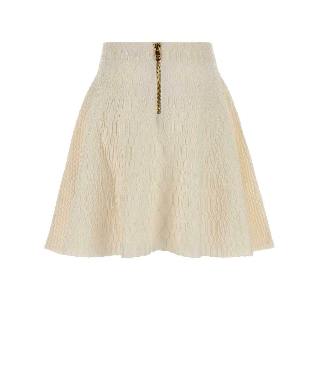 BALMAIN Белая вискозная юбка мини, фото 2