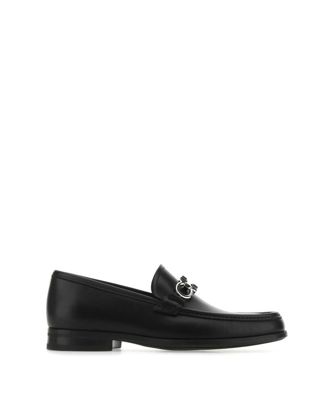FERRAGAMO Черные кожаные лоферы, фото 1
