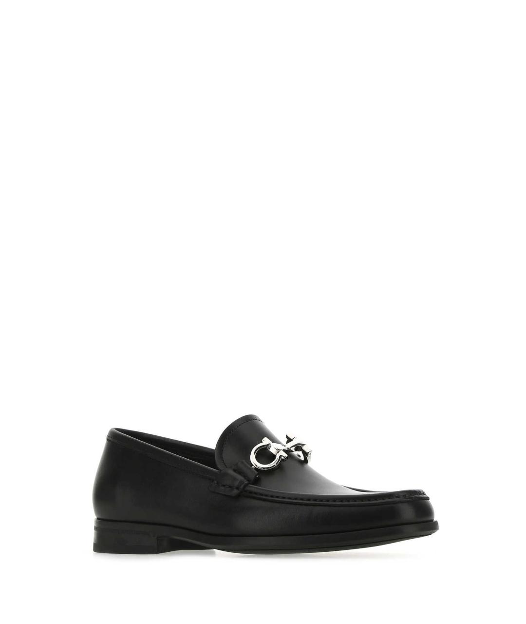 FERRAGAMO Черные кожаные лоферы, фото 2