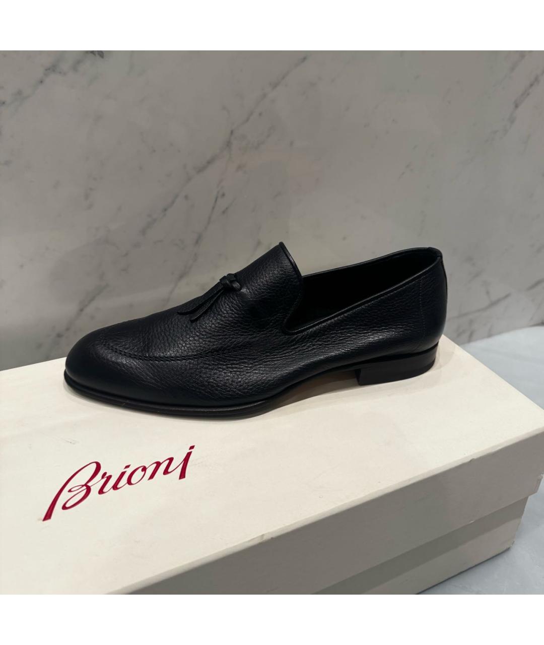 BRIONI Темно-синие кожаные туфли, фото 7