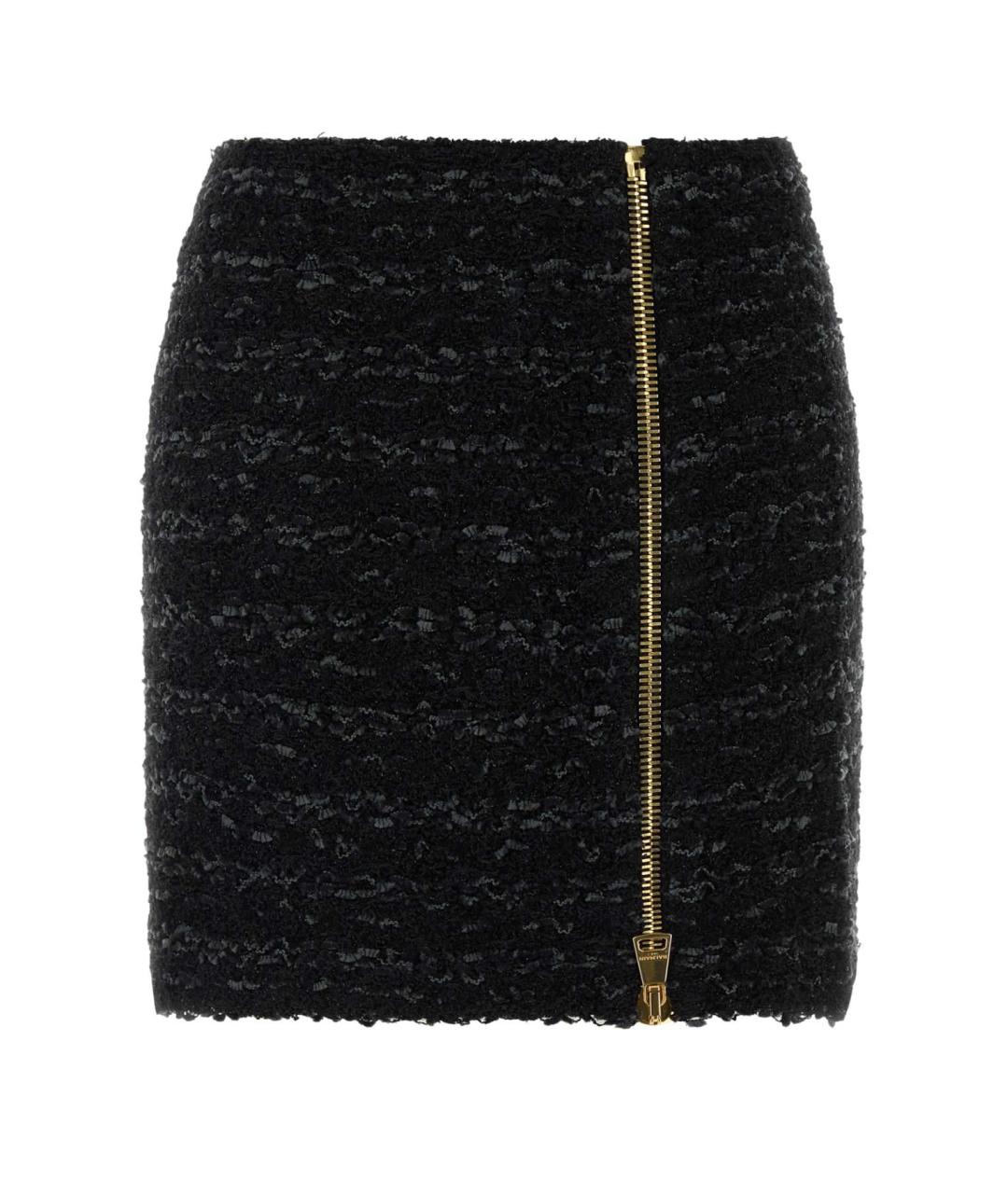 BALMAIN Черная вискозная юбка мини, фото 1