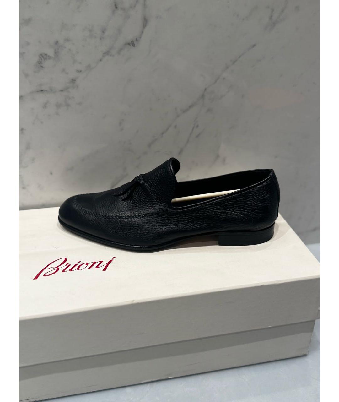 BRIONI Темно-синие кожаные туфли, фото 6