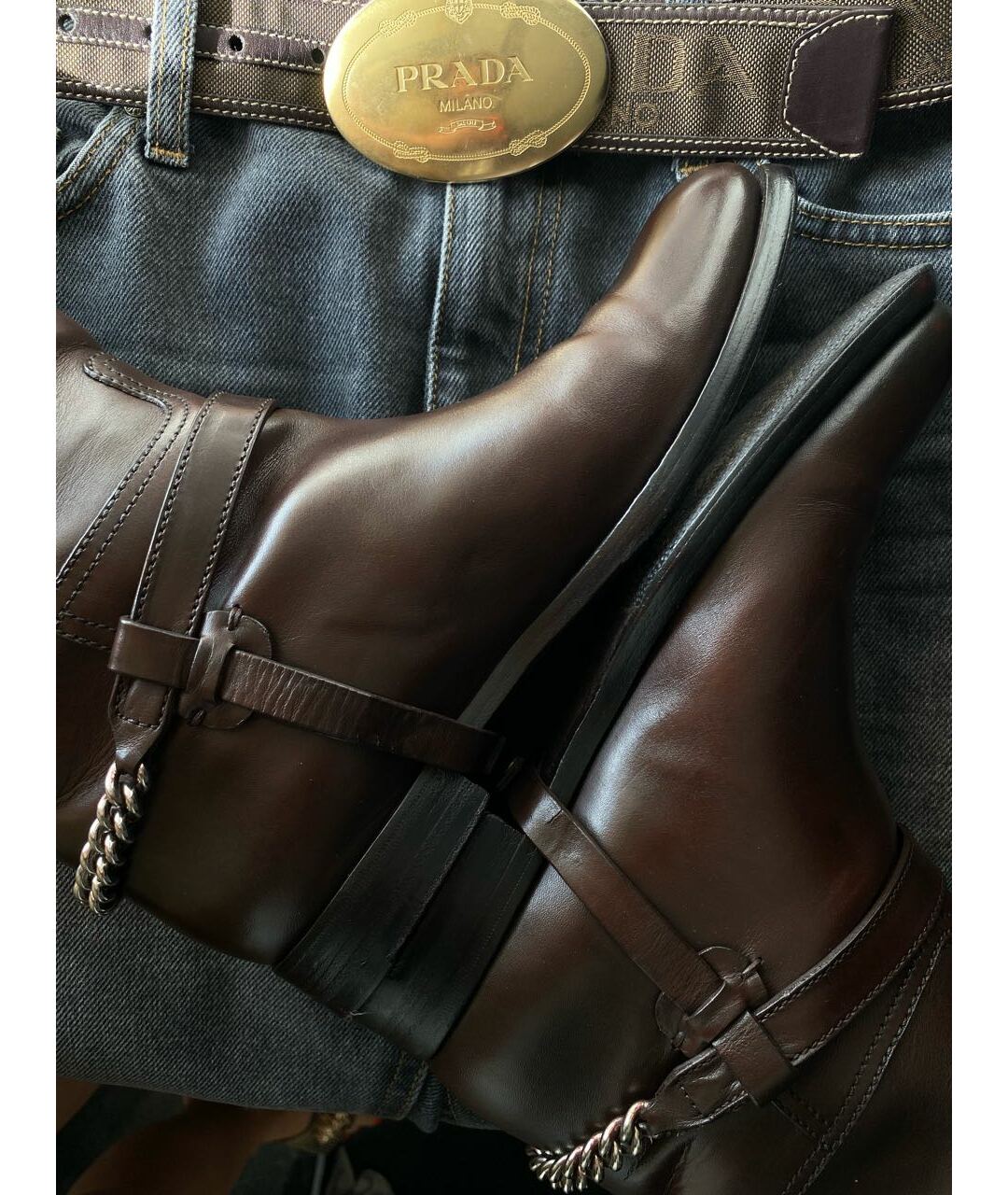 RALPH LAUREN COLLECTION Коричневые кожаные сапоги, фото 5