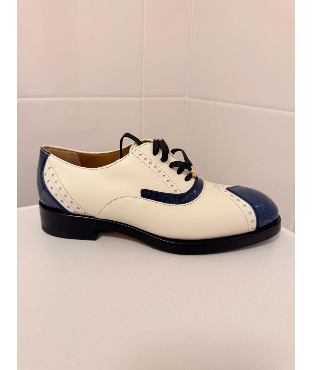 GUCCI Белые кожаные брогги и оксфорды, фото 7