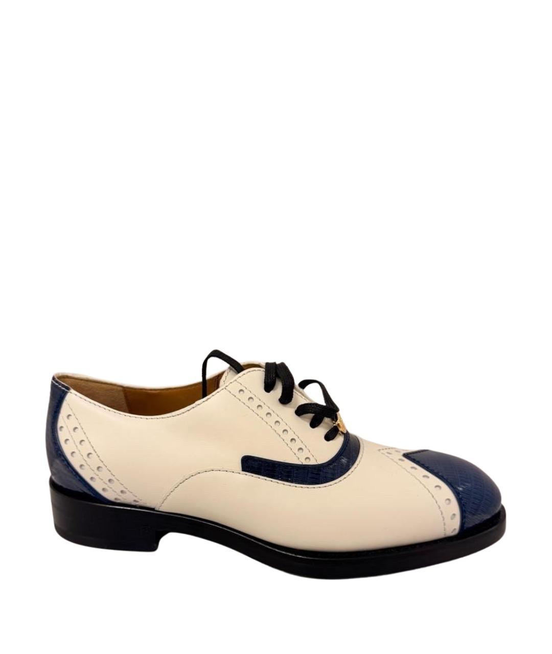 GUCCI Белые кожаные брогги и оксфорды, фото 1
