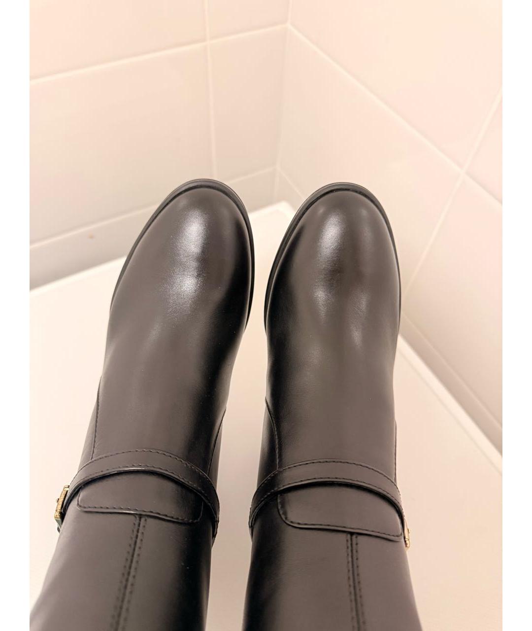 TOD'S Черные кожаные сапоги, фото 4