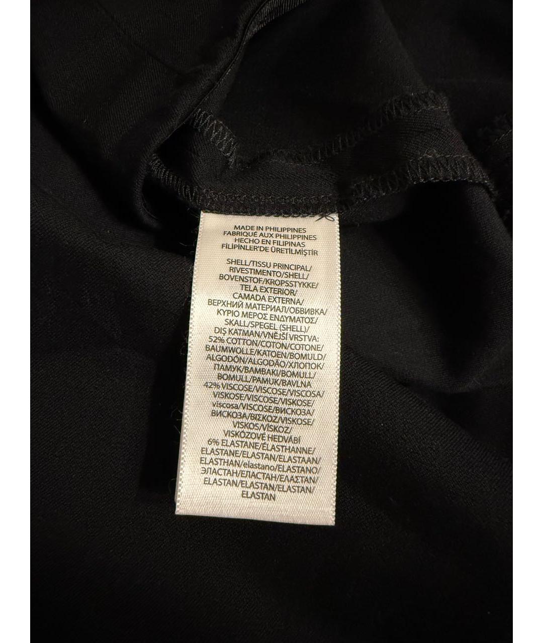 POLO RALPH LAUREN Черные хлопко-эластановые прямые брюки, фото 5