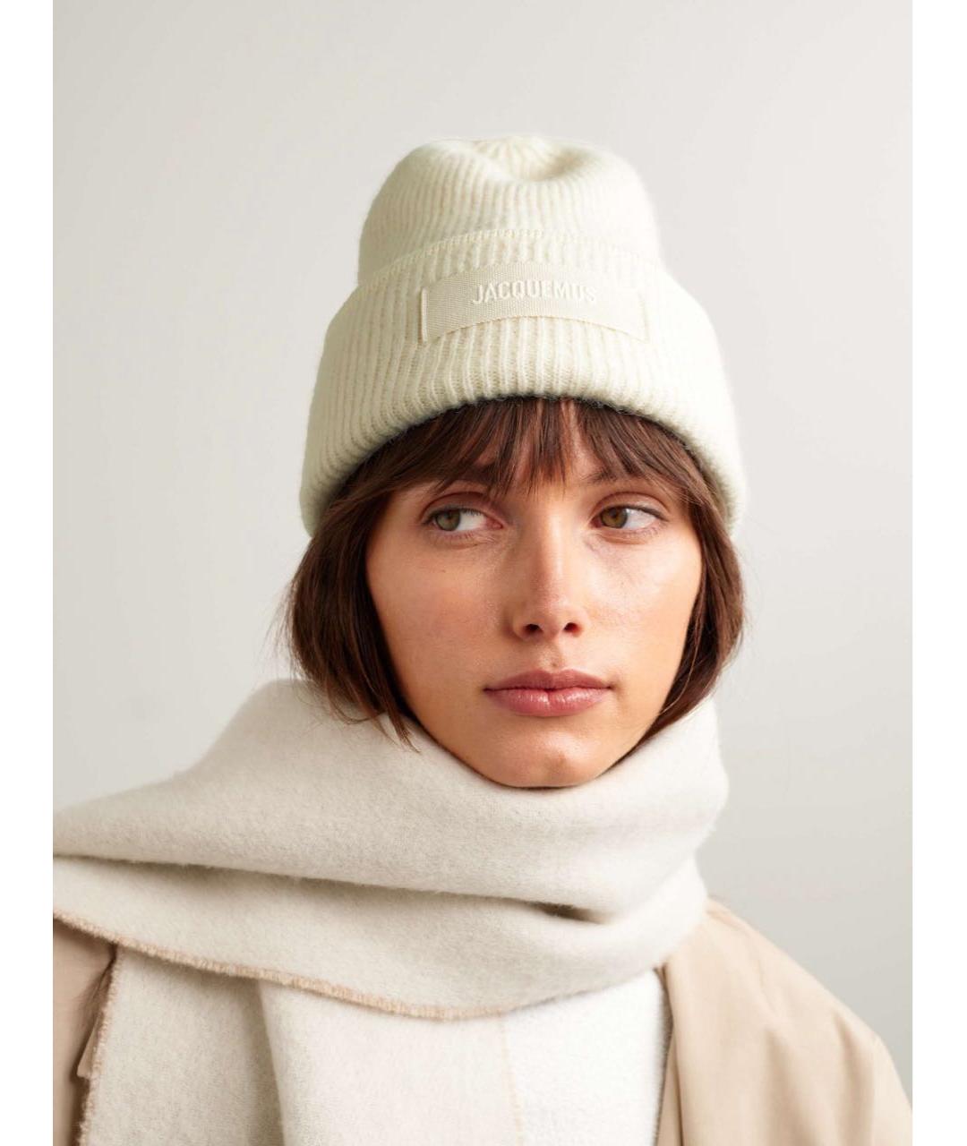 JACQUEMUS Белая шерстяная шапка, фото 4