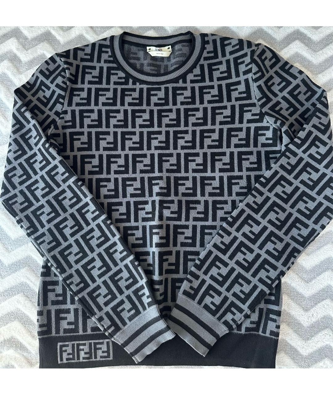 FENDI Антрацитовый вискозный джемпер / свитер, фото 4