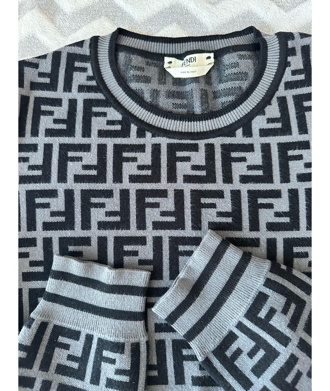 FENDI Антрацитовый вискозный джемпер / свитер, фото 3