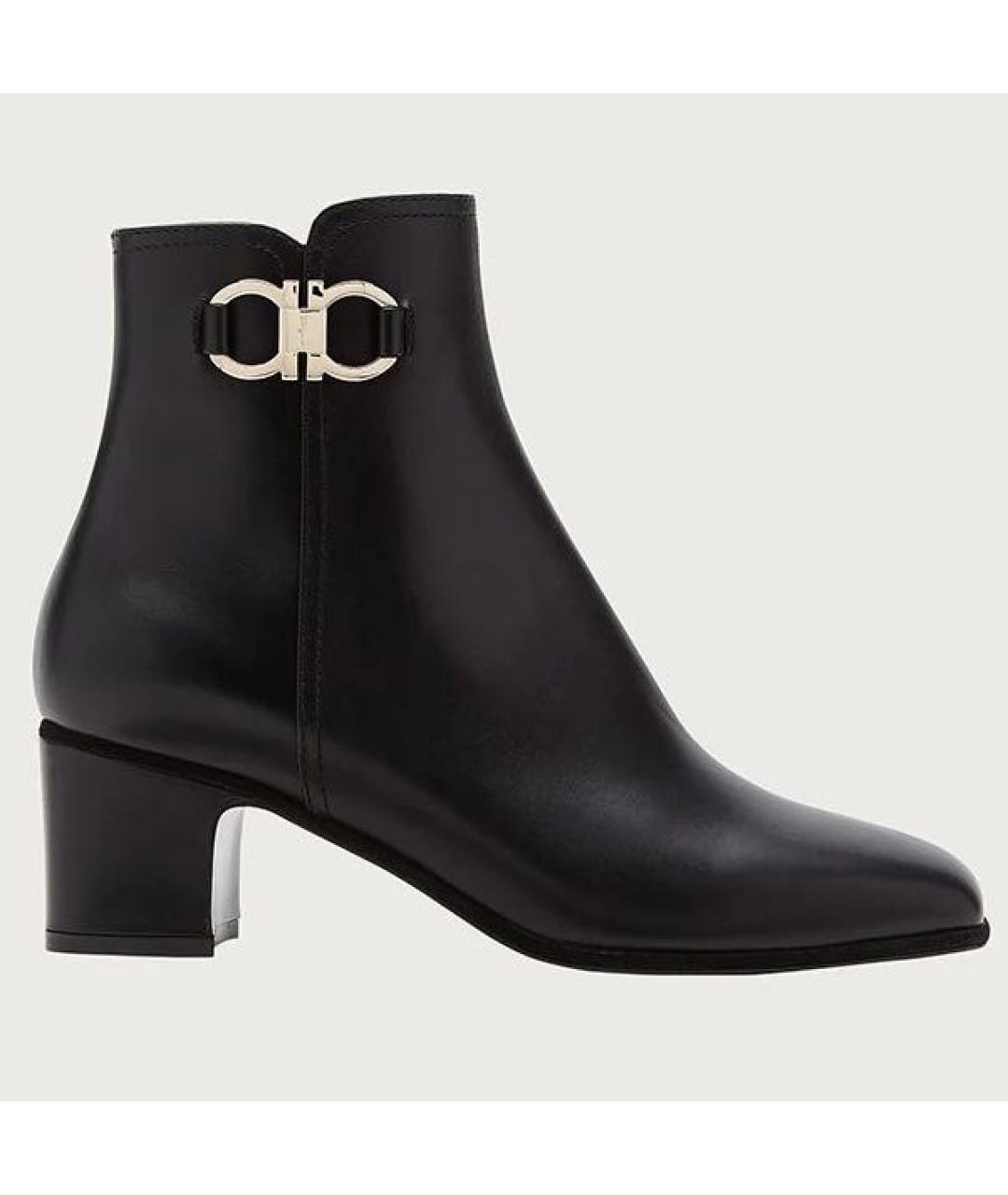 FERRAGAMO Черные кожаные ботильоны, фото 3