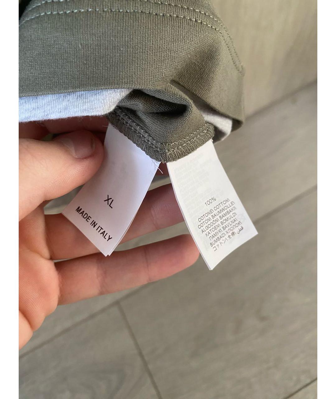 BRUNELLO CUCINELLI Хаки хлопковая футболка, фото 5