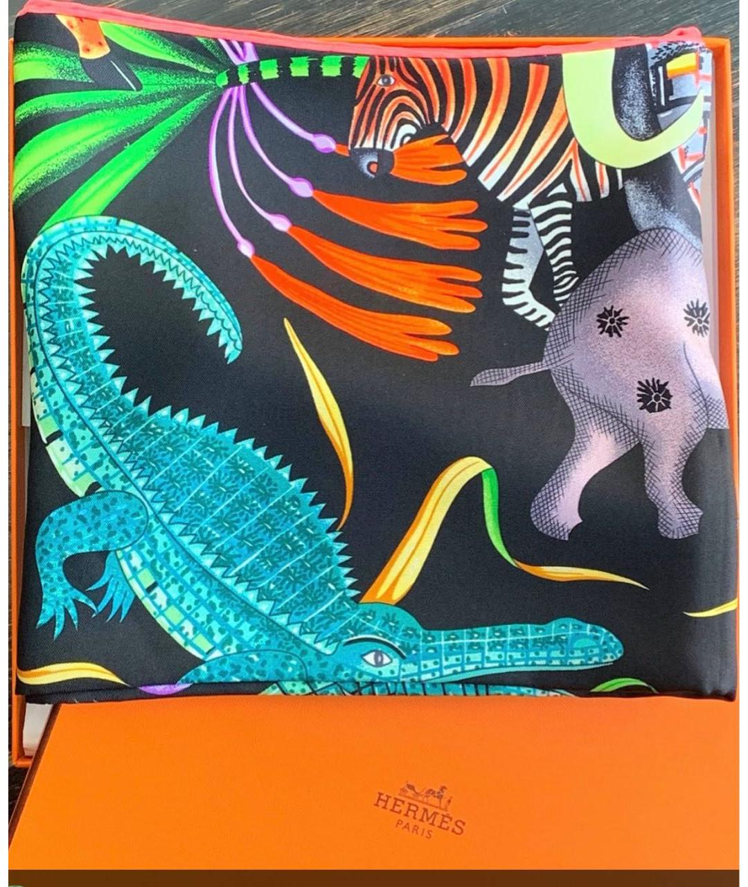 HERMES Мульти шелковый платок, фото 2