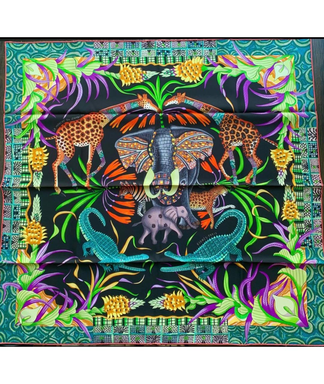 HERMES Мульти шелковый платок, фото 5