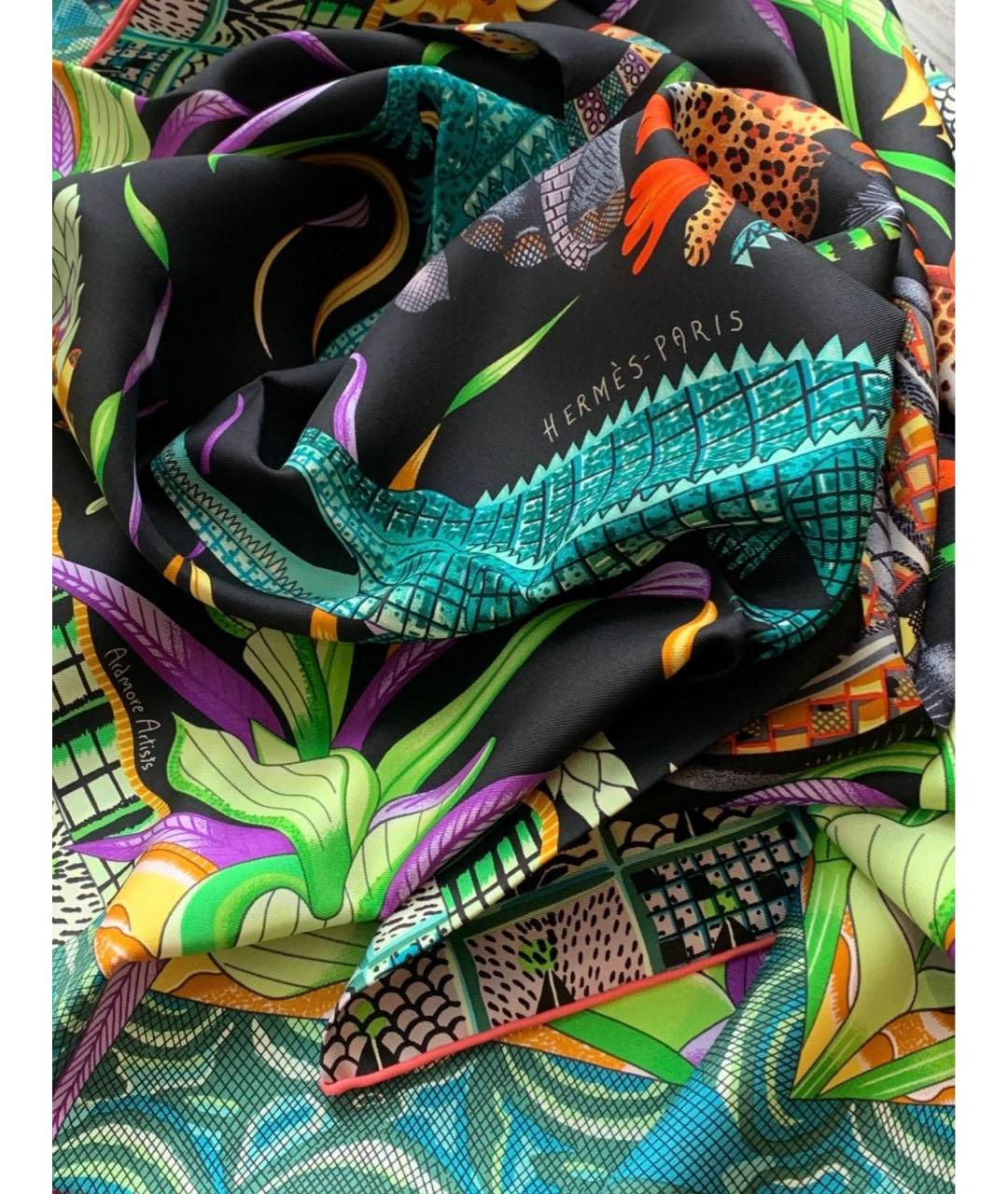 HERMES Мульти шелковый платок, фото 4