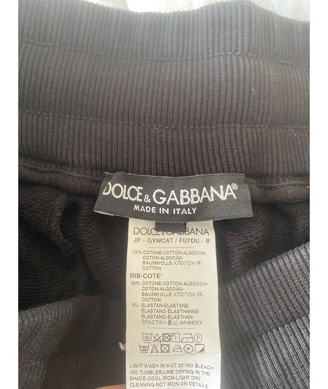 DOLCE&GABBANA Черные хлопко-эластановые шорты, фото 5