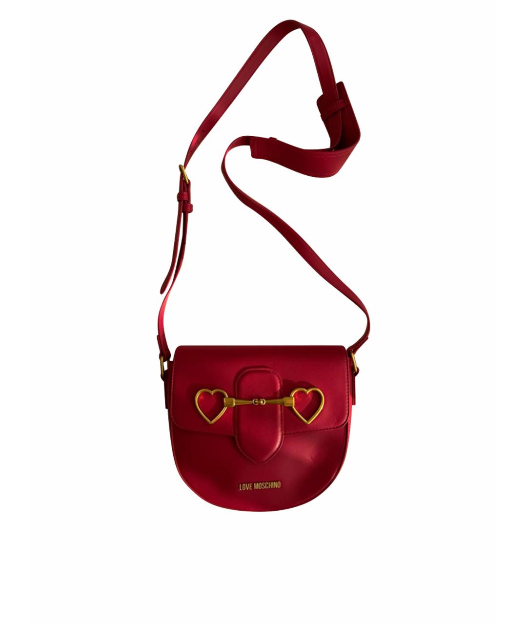 LOVE MOSCHINO Розовая кожаная сумка через плечо, фото 1