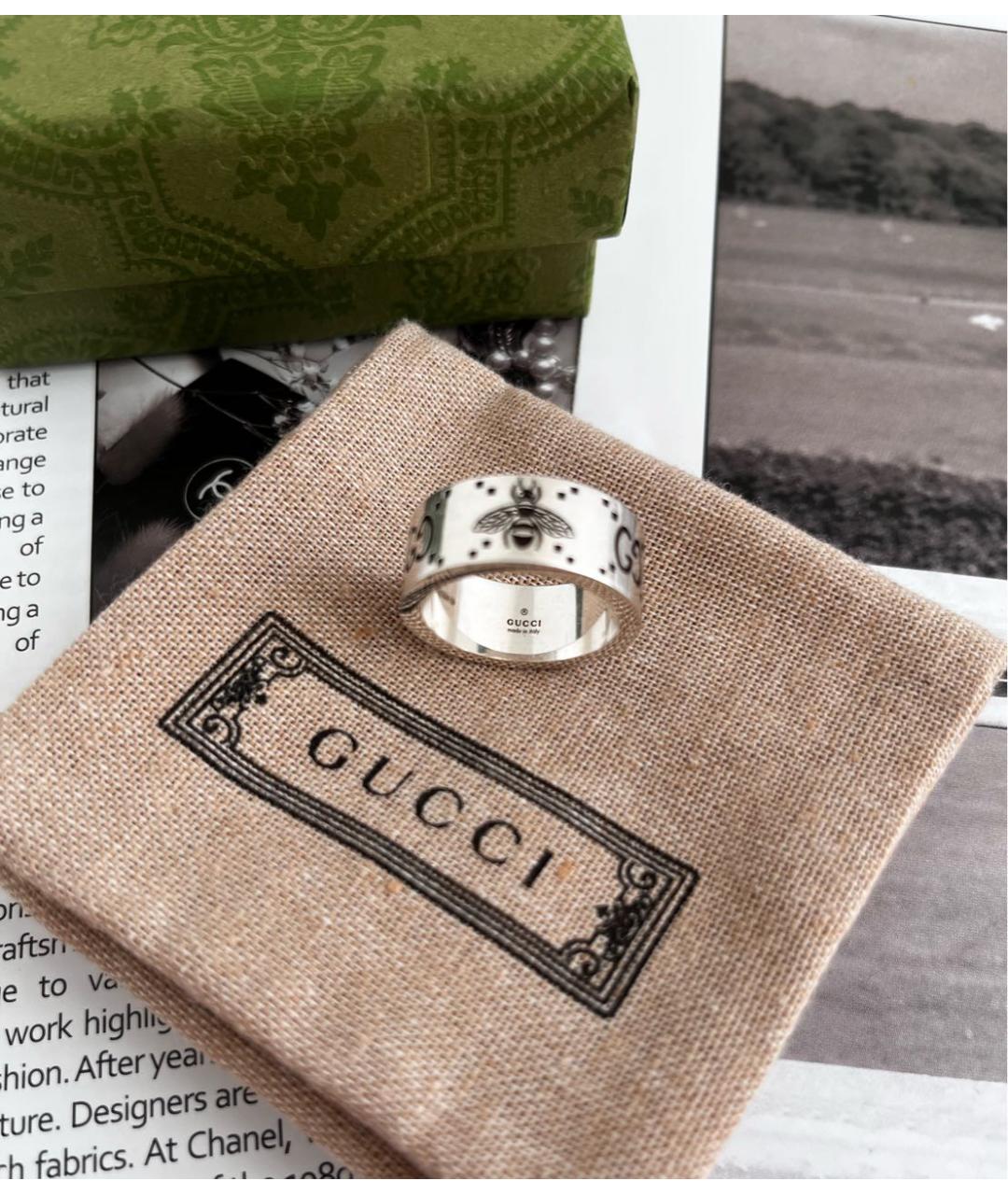 GUCCI Серебряное серебряное кольцо, фото 3