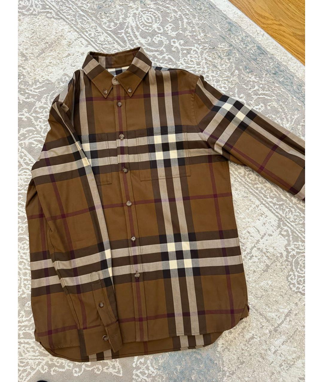 BURBERRY Коричневая хлопковая кэжуал рубашка, фото 5