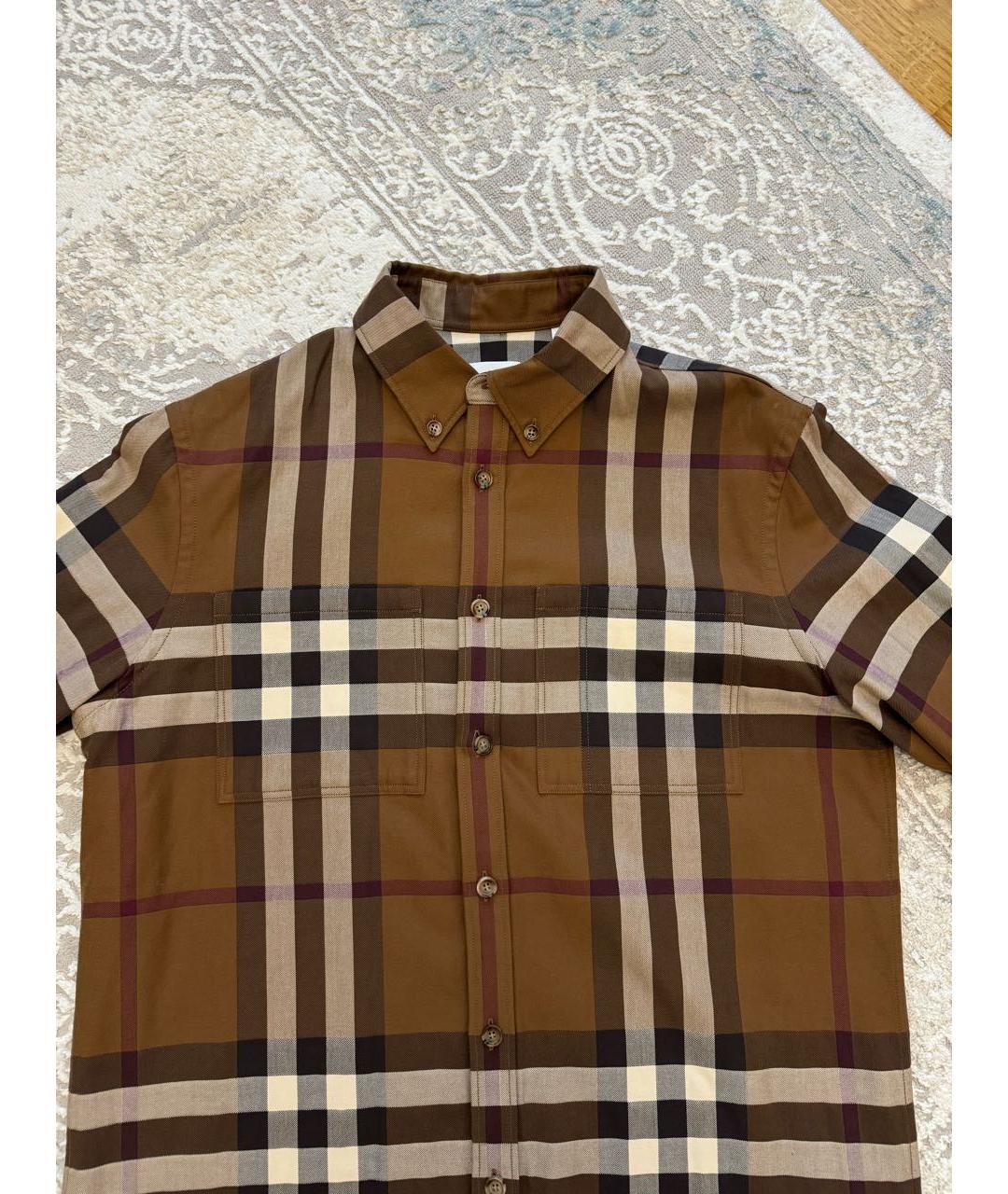 BURBERRY Коричневая хлопковая кэжуал рубашка, фото 4