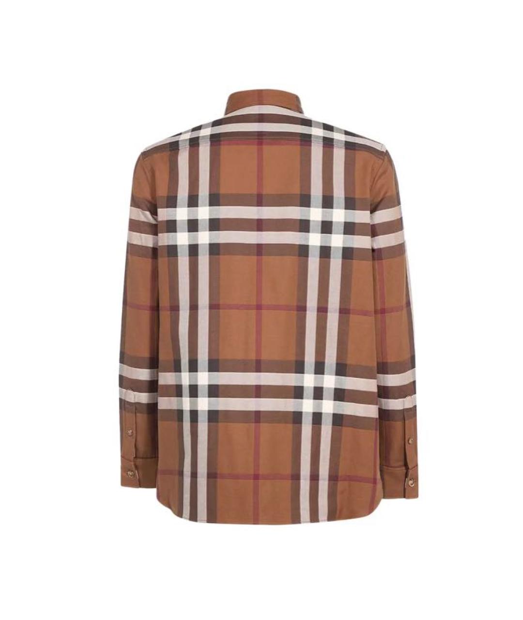 BURBERRY Коричневая хлопковая кэжуал рубашка, фото 2