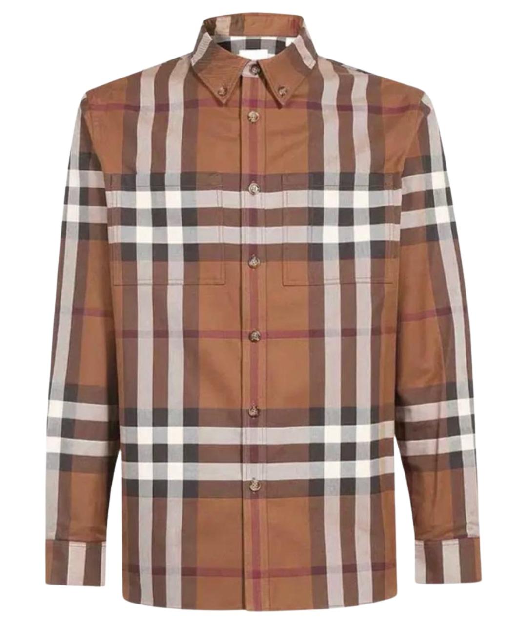 BURBERRY Коричневая хлопковая кэжуал рубашка, фото 1