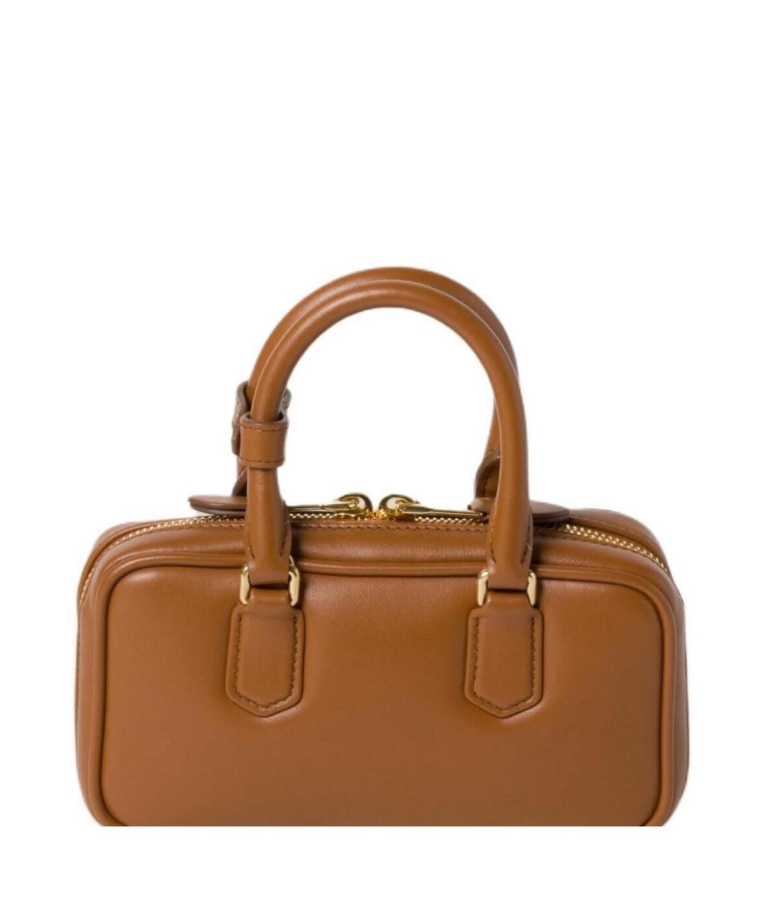 MIU MIU Коричневая кожаная сумка с короткими ручками, фото 1