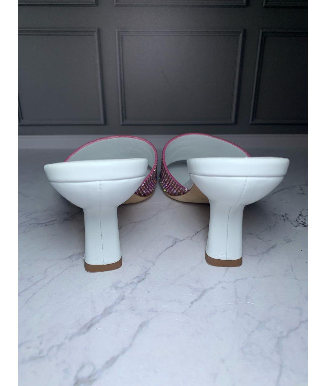 BY FAR Белые кожаные босоножки, фото 5